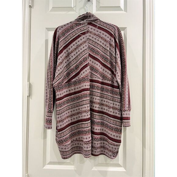 Bobeau Women's XL Multicolor Geometric Open Front Cardigan Coatigan - Picture 4 of 4